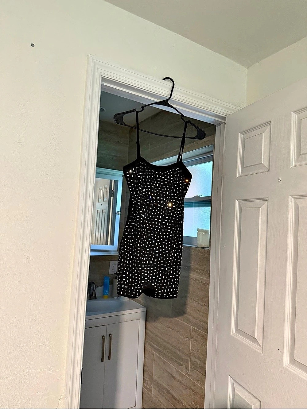 SHEIN Black & White Polka Dot Mini Dress NWT